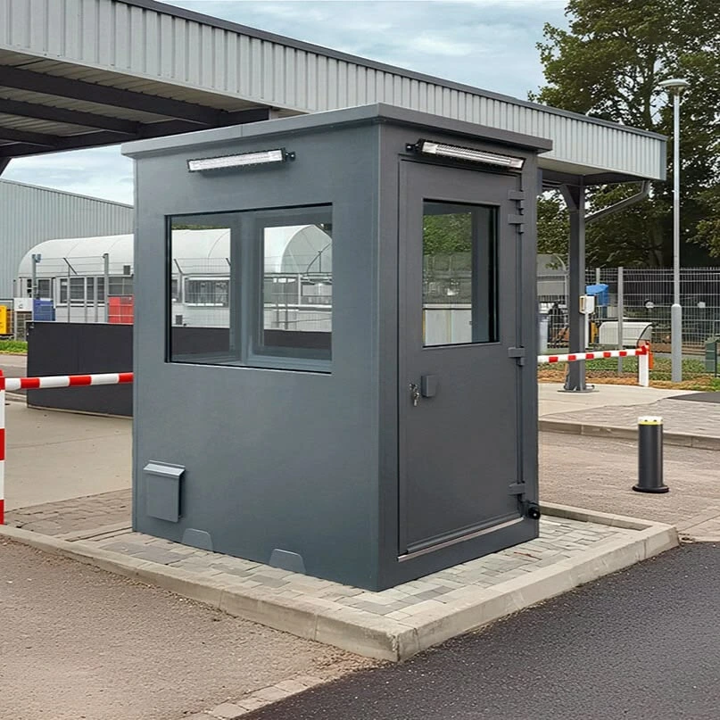 Access control guard booth for commercial and industrial sites